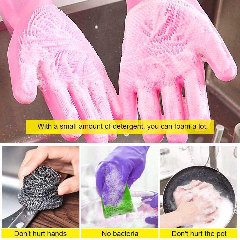 Silicone_ Washing Gloves for Dishwashing & Cleaning