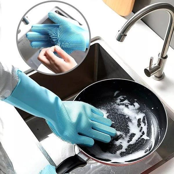 Silicone_ Washing Gloves for Dishwashing & Cleaning